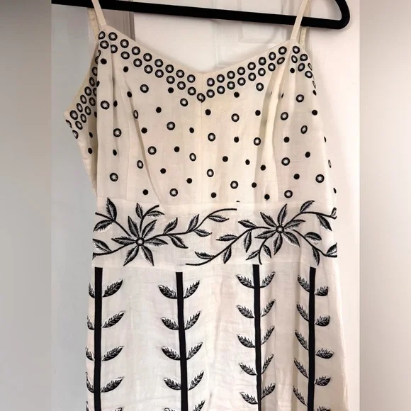 Cream and White Spaghetti Strap Sundress for Wedding Guest - Picture 3 of 13